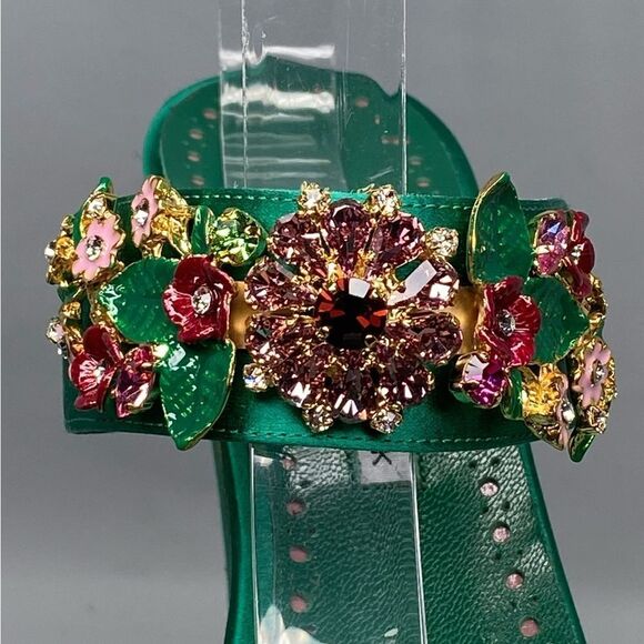 Manolo Blahnik 90MM Embellished Satin Mules size 39 - Picture 9 of 15